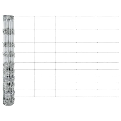 Fence with Posts Silver 1.2 x 25 m Steel