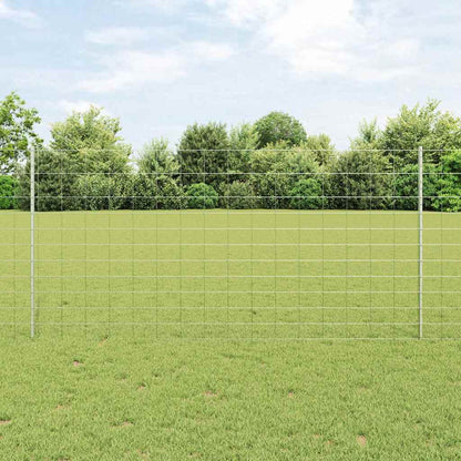 Fence with Posts Silver 1.2 x 25 m Steel