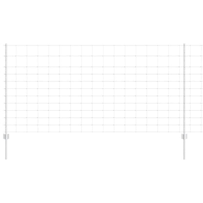 Fence with Posts Silver 1.2 x 25 m Steel
