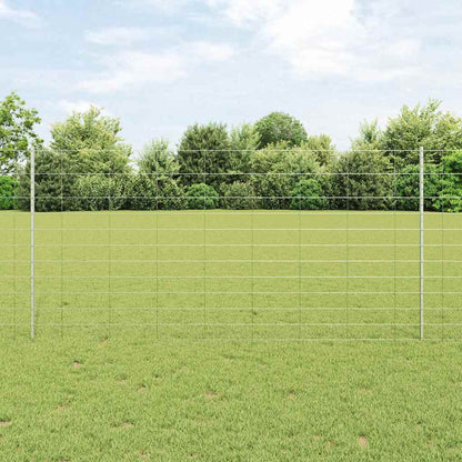 Fence with Posts Silver 1.2 x 25 m Steel