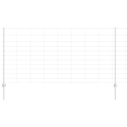 Fence with Posts Silver 1.2 x 25 m Steel