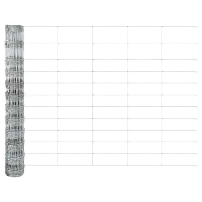Fence with Posts Silver 1.2 x 25 m Steel