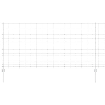 Fence with Posts Silver 1.2 x 25 m Steel