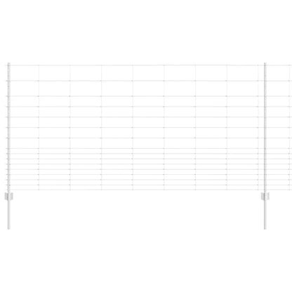 Fence with Posts Silver 1.2 x 25 m Steel