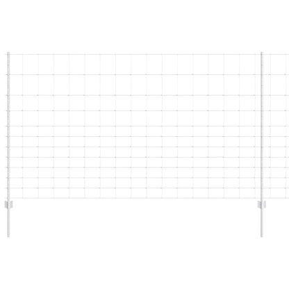 Fence with Posts Silver 1.4 x 25 m Steel