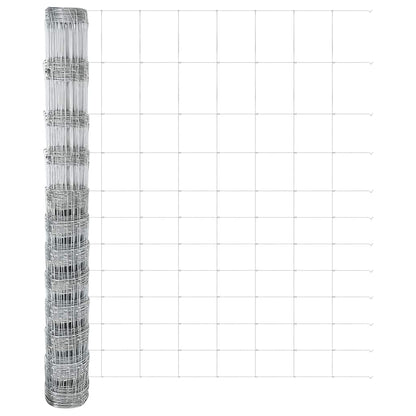 Fence with Posts Silver 1.4 x 25 m Steel