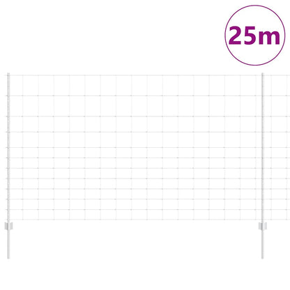 Fence with Posts Silver 1.4 x 25 m Steel
