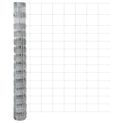 Fence with Posts Silver 1.4 x 25 m Steel