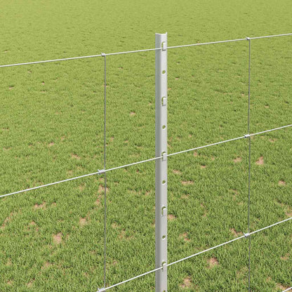 Fence with Posts Silver 1.5 x 25 m Steel
