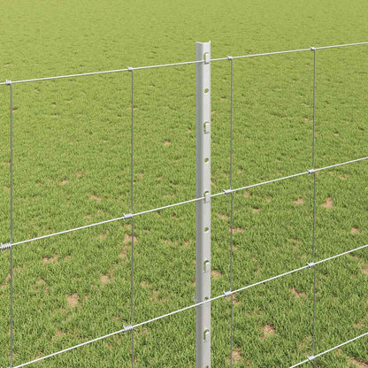 Fence with Posts Silver 1.5 x 25 m Steel