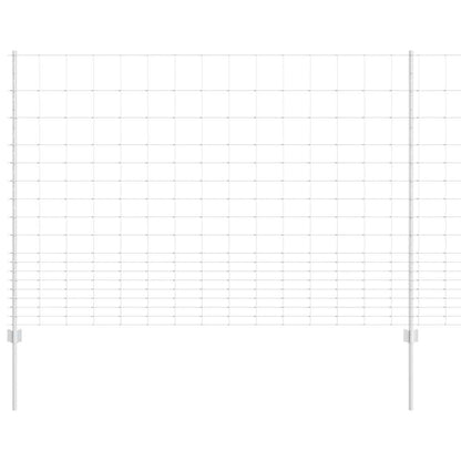Fence with Posts Silver 1.5 x 25 m Steel
