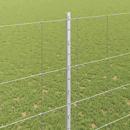 Fence with Posts Silver 1.6 x 25 m Steel