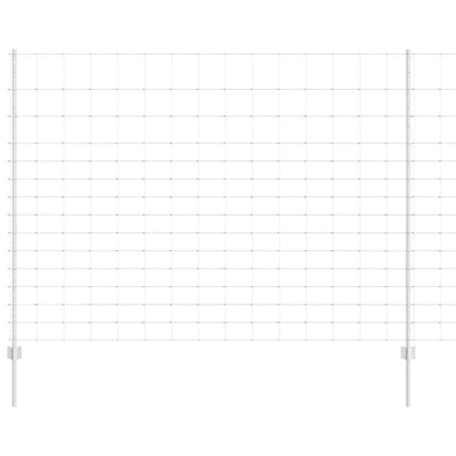 Fence with Posts Silver 1.6 x 25 m Steel