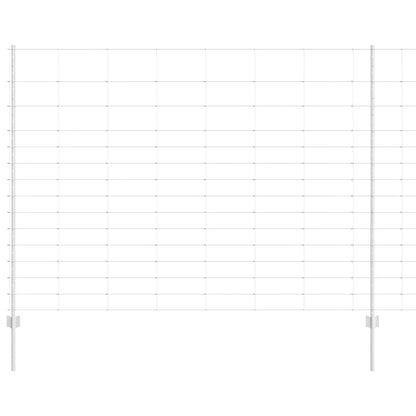 Fence with Posts Silver 1.6 x 25 m Steel