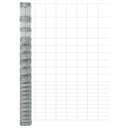 Fence with Posts Silver 1.6 x 25 m Steel