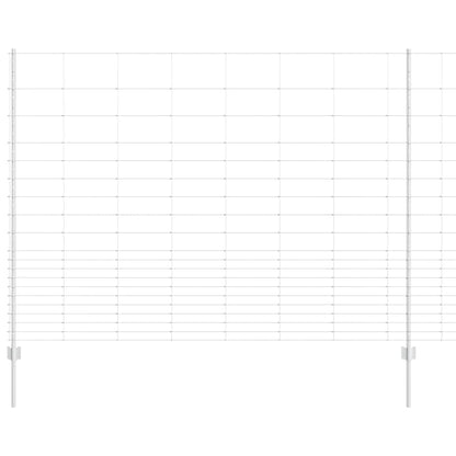 Fence with Posts Silver 1.6 x 25 m Steel