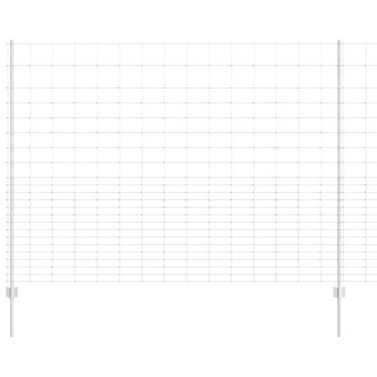 Fence with Posts Silver 1.6 x 25 m Steel
