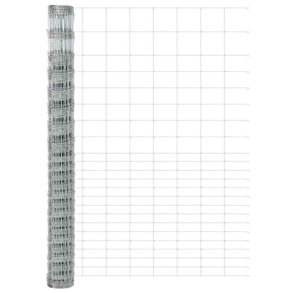 Fence with Posts Silver 1.6 x 25 m Steel
