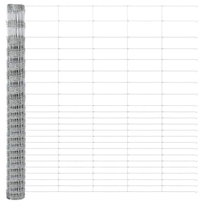 Fence with Posts Silver 1.6 x 25 m Steel