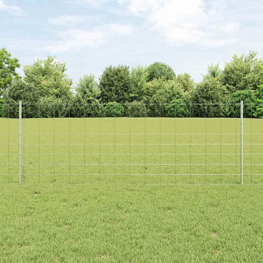 Fence with Posts Silver 0.8 x 50 m Steel