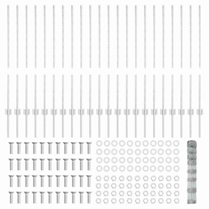 Fence with Posts Silver 1 x 50 m Steel