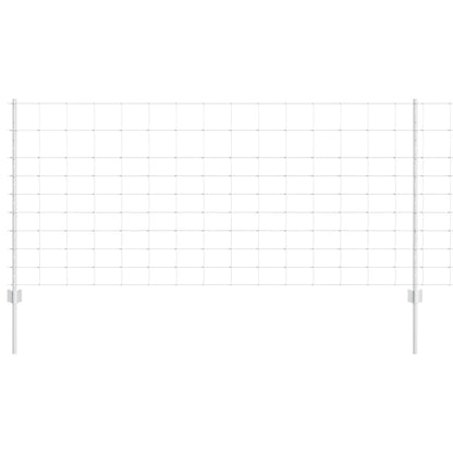Fence with Posts Silver 1 x 50 m Steel