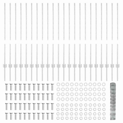 Fence with Posts Silver 1 x 50 m Steel