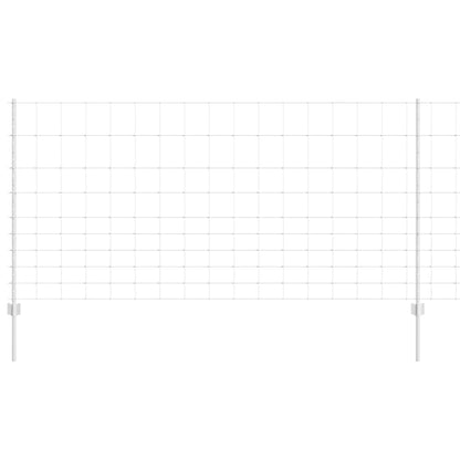 Fence with Posts Silver 1.2 x 50 m Steel