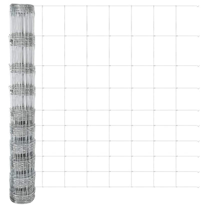Fence with Posts Silver 1.2 x 50 m Steel