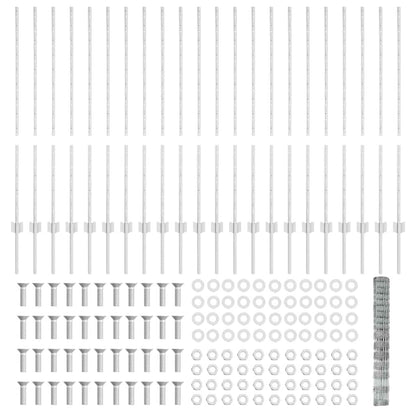Fence with Posts Silver 1.2 x 50 m Steel