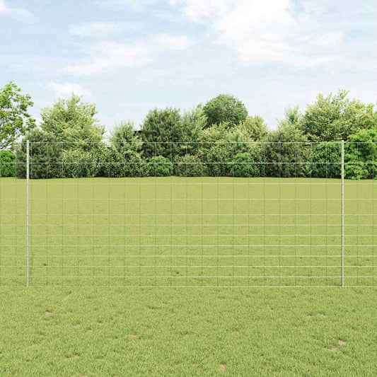 Fence with Posts Silver 1.4 x 50 m Steel