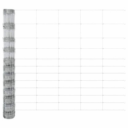 Fence with Posts Silver 1.4 x 50 m Steel