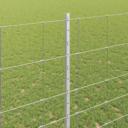 Fence with Posts Silver 1.4 x 50 m Steel