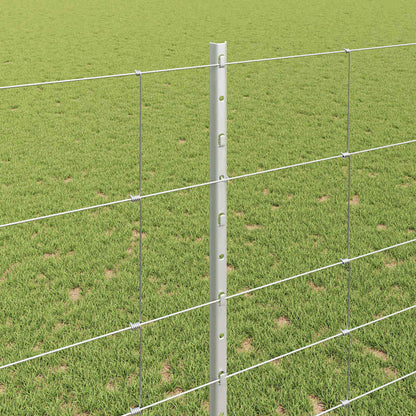 Fence with Posts Silver 1.4 x 50 m Steel