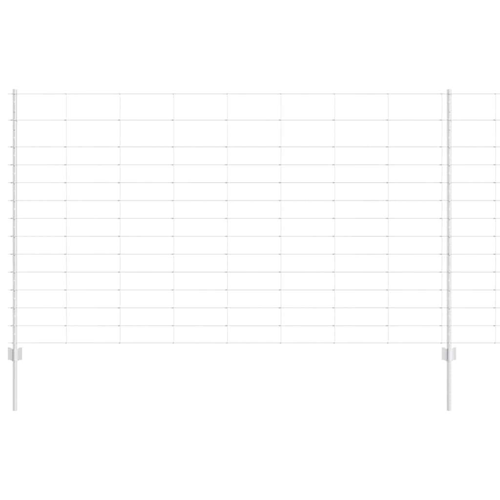 Fence with Posts Silver 1.4 x 50 m Steel