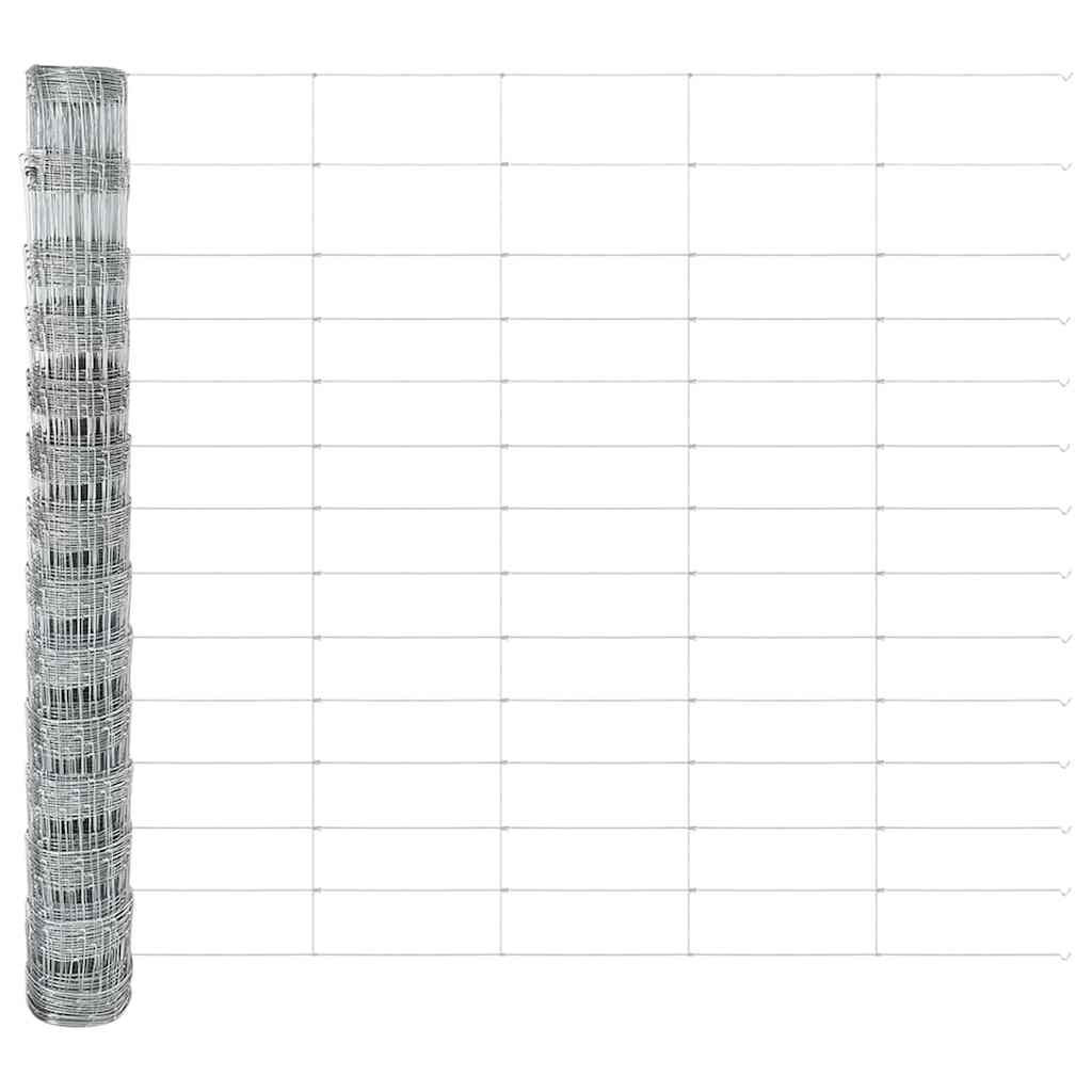 Fence with Posts Silver 1.4 x 50 m Steel