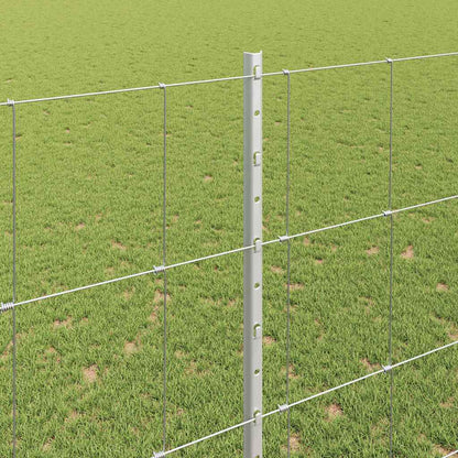 Fence with Posts Silver 1.5 x 50 m Steel