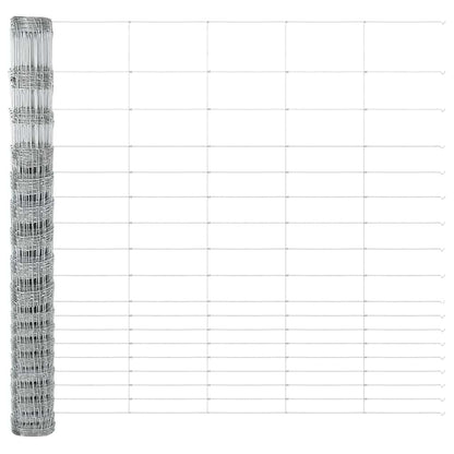Fence with Posts Silver 1.5 x 50 m Steel