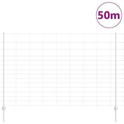 Fence with Posts Silver 1.6 x 50 m Steel