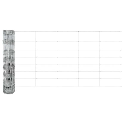 Fence with Posts Silver 0.8 x 100 m Steel