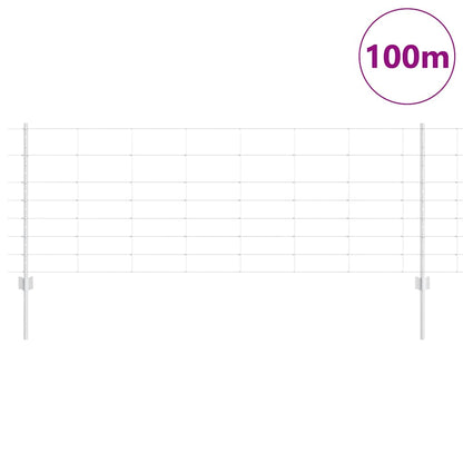 Fence with Posts Silver 0.8 x 100 m Steel