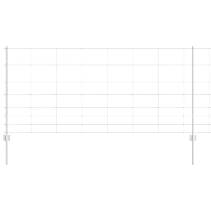 Fence with Posts Silver 1 x 100 m Steel