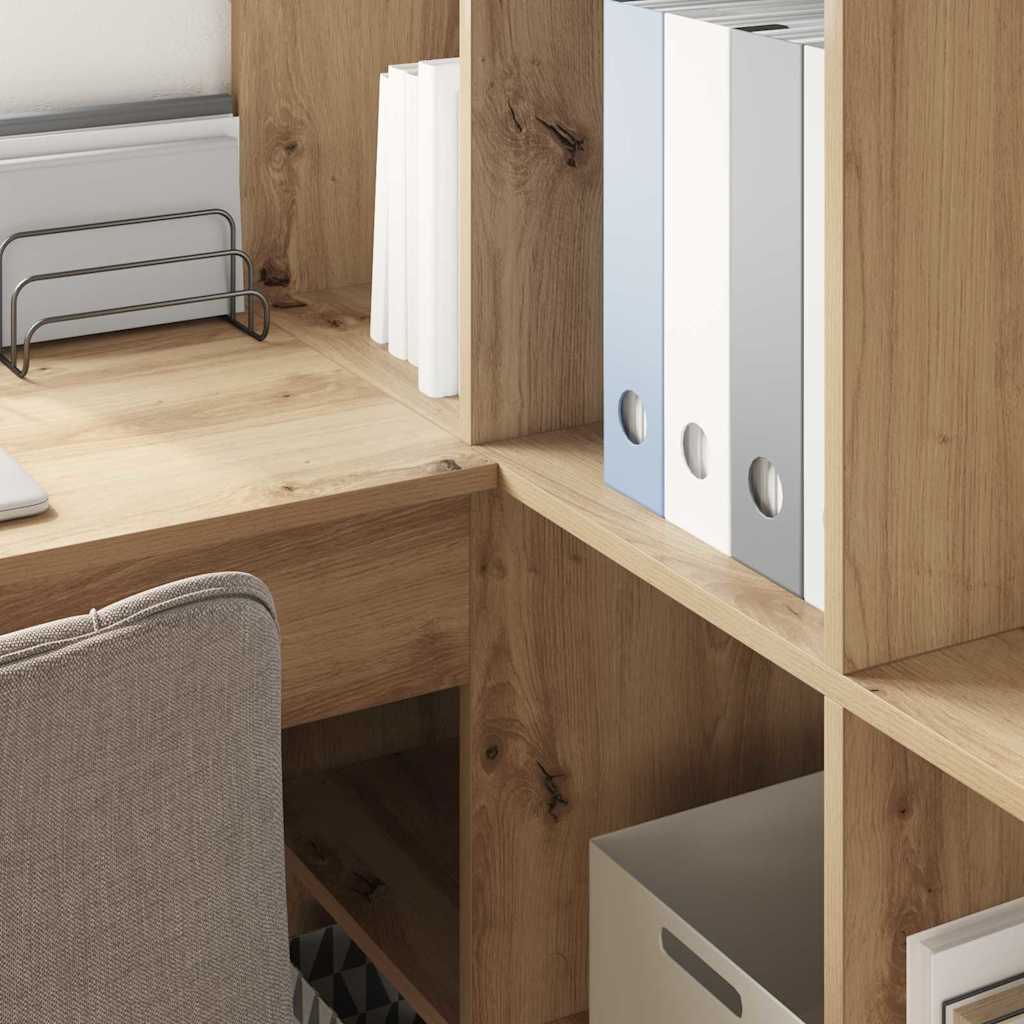 Corner Desk with Shelf Artisan Oak 101.5 x 149.5 x 149.5 cm