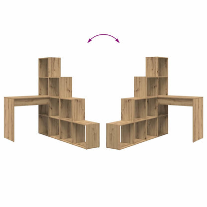 Corner Desk with Shelf Artisan oak 101.5 x 149.5 x 149.5 cm