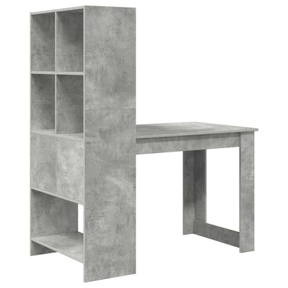 Desk with Shelf Concrete Grey 122 x 67 x 145 cm Engineered Wood
