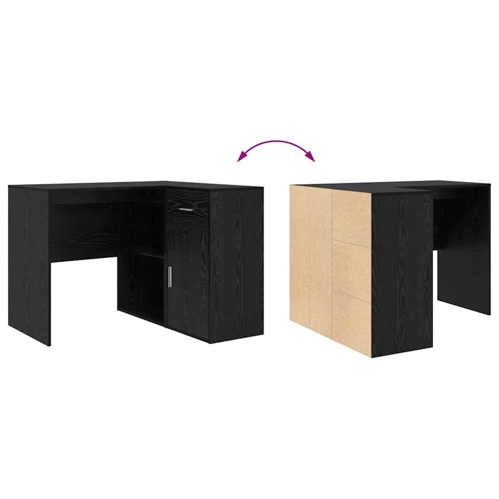 Corner Desk Black oak 102 x 50 x 75 cm Engineered wood
