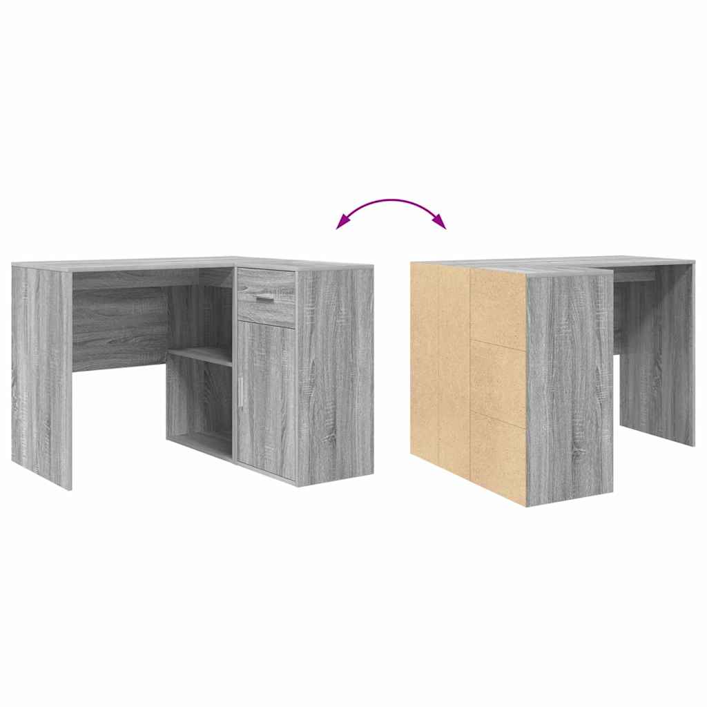 Corner Desk Grey sonoma 102 x 50 x 75 cm Engineered wood