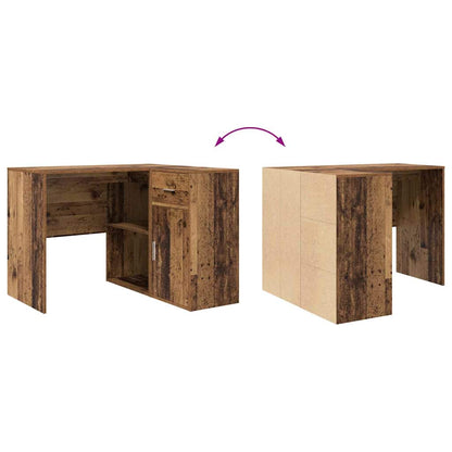 Corner Desk with Door Old wood 102 x 50 x 75 cm Engineered wood