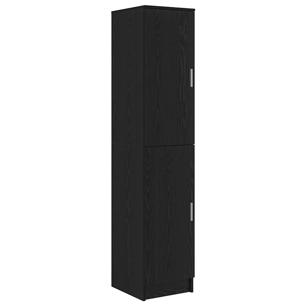 Desk with Storage with Shelf 2 pcs Black oak Engineered wood