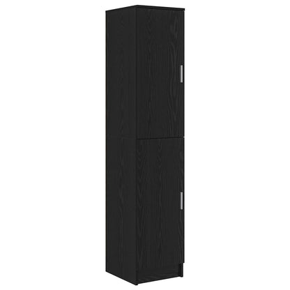 Desk with Storage with Shelf 2 pcs Black oak Engineered wood